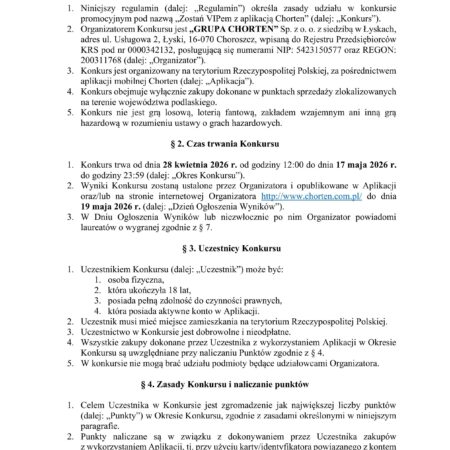 REGULAMIN KONKURSU bilety supervip Chorten Arena obrazy 0