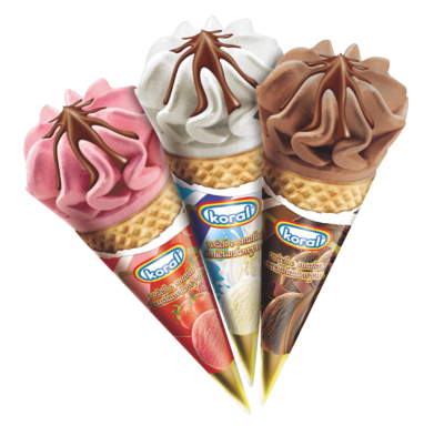 Lody rożek Koral