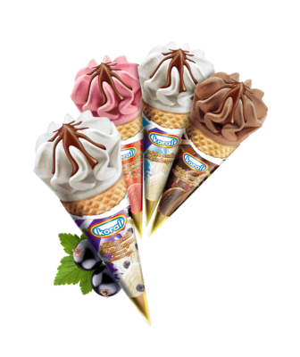 Lody rożek Koral