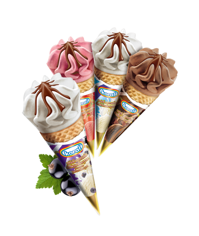 Lody rożek Koral